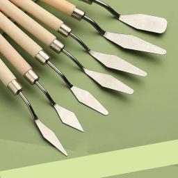 7pcs aço inoxidável pintura a óleo facas artista artesanato espátula paleta faca faca de mistura raspador arte ferramentas - Image 4