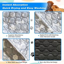 Lavável cão xixi almofada cobertor, fralda absorvente, bonito impressão, cachorro cama de treinamento, esteira de urina para gato, Pet Shop - Image 4