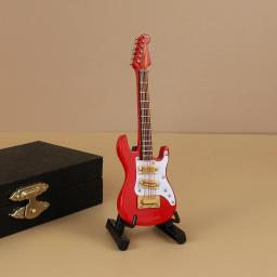 Mini guitarra em miniatura instrumentos musicais réplica mini elétrico baixo ukulele mandolin dollhouse acessórios coleção - Image 3