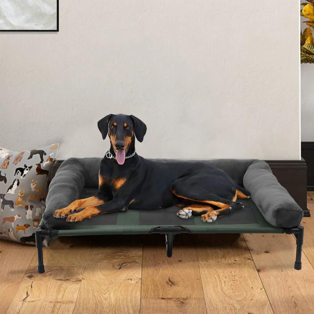 Espreguiçadeira Elevada para Cães e Gatos com Reforço de Pelúcia Destacável e Refrigeração - Tamanhos L, XL, 2XL para Uso Interno e Externo no Verão