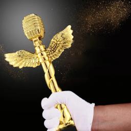 Troféu De Microfone De Resina Galvanizado, Cantor Anfitrião, Prêmio De Apresentação De Discurso, Troféu De Decoração De Casa, Personalizado, 1Pc - Image 2