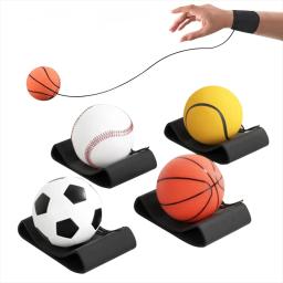 Bola de retorno de pulso bola esportiva de borracha com alça e corda rebote bolas saltitantes brinquedo para adolescentes adultos exercício ou jogo de pulso - Image 2