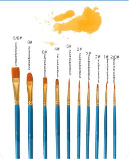 Conjunto de pincéis de aquarela para pintura, conjunto de pincéis de vários formatos, ponta afiada de nylon para pintura, kit de pintura com 10 peças - Image 2