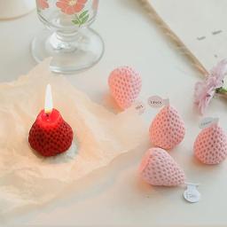 Velas aromáticas a morango, Vela perfumada, Cera decorativa, Aniversário, Casamento, 1Pc, 4Pcs - Image 5