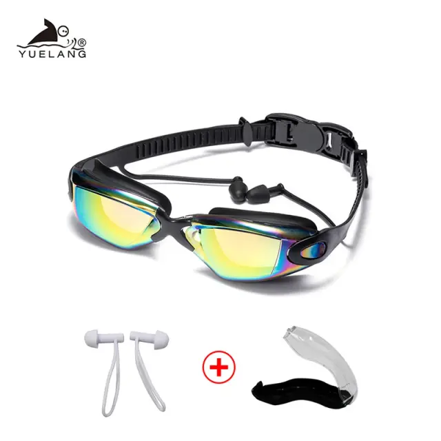 Óculos de Natação Profissionais HD Anti-Fog com Proteção UV e Ajuste Confortável em Silicone para Homens