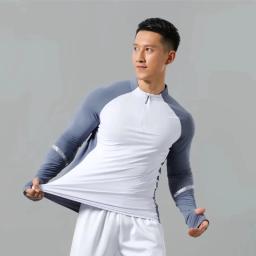 Homens atletismo topos manga longa correndo camisas velocidade esportes ginásio camisas de fitness caras roupas dos homens atleta pista campo singlet - Image 5
