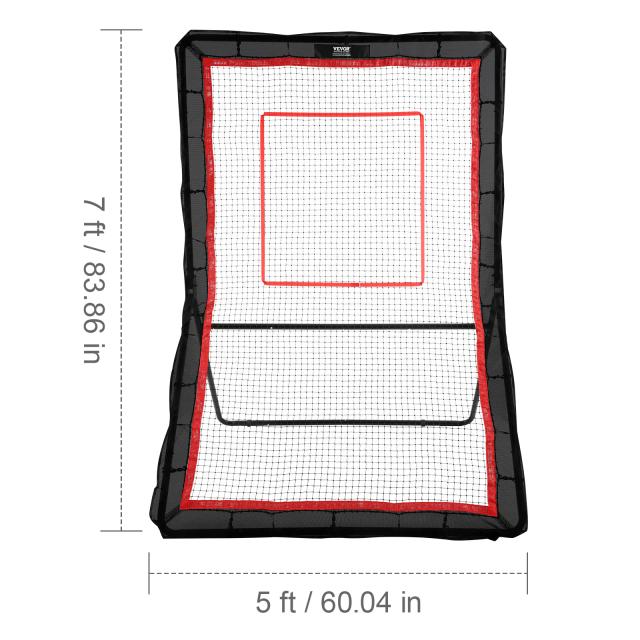 Lacrosse Rebounder VEVOR: Rede de Retorno Ajustável para Prática de Voleibol em Casa, 5x7ft