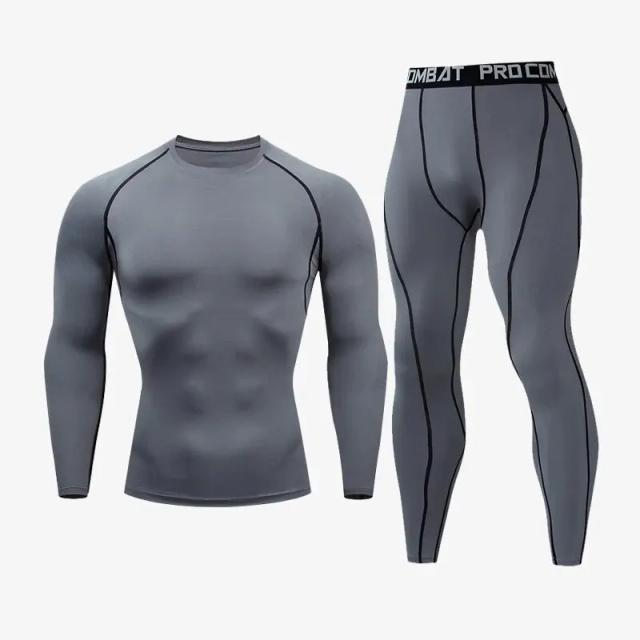 Terno Esportivo Masculino Respirável para Corrida e Treinamento - Conjunto de 2 Peças com Rashguard para Basquete