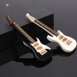 Mini guitarra elétrica em miniatura de madeira, instrumento musical, decoração de guitarra, presente para quarto, sala de estar, 1pc - Image 5