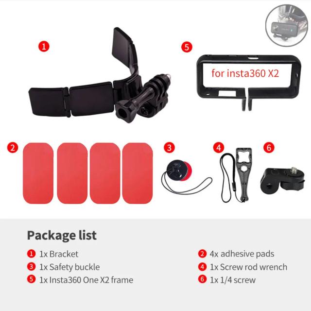 Capacete TUYU com Suporte Chin Mount para Câmeras GoPro e Insta360 - Acessórios Compatíveis com Modelos 12, 11, 10, 9, 8, X4, X3, Um RS, X2 e DJI AKASO