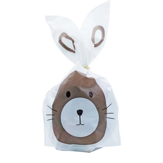 Caixas de Plástico em Formato de Animais com Orelhas de Coelho para Embalagem de Doces em Festas de Aniversário e Presentes de Cozimento - Pacote com 10/20 Peças