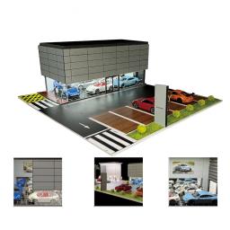 G FANS-Modelo de Diorama de Garagem de Carro com Luzes LED, Estacionamento, Cidade, Conjuntos de Modelos DIY, Pode Ser Combinado com Cidades, 1:64 - Image 6