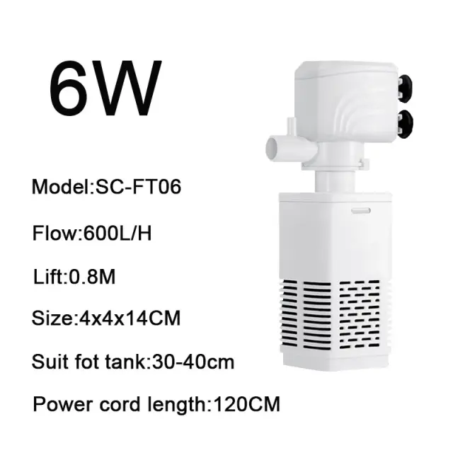 Bomba de Filtro Silenciosa 4 em 1 para Aquário: Ar Submersível, Aerador de Oxigênio e Troca de Água para Tanques de Peixes 220V