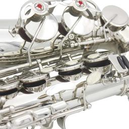 SLADE-Saxofone Alto com Estojo de Transporte, Eb, E Flat, Sax Prateado, Palhetas, Luvas, Pano de Limpeza, Acessórios - Image 5
