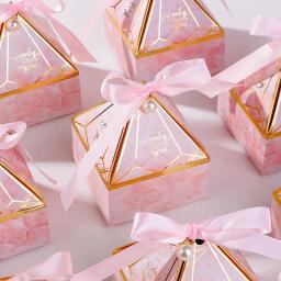 (10 peças/lote) rosa gem torre bronzeamento caixa de doces presentes de casamento para convidados festa de aniversário decoração embalagem abastecimento do evento b015 - Image 1