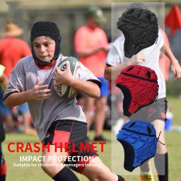Capacete de goleiro anticolisão para crianças, engrenagem protetora, protetor principal, futebol, engrenagem protetora, rugby, trem, 1 poliéster - Image 1