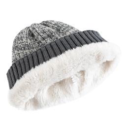 Novos chapéus de inverno unissex de dois tons adicionam forrados de pele homens e mulheres moda gorro quente casual inverno chapéus de malha - Image 4