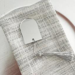 Cartões luxuosos superiores acrílicos do lugar do casamento do arco, decoração da festa, lugares em branco do nome de convidado com borla, lugar do assento da abóbada, sinal dos nomes do lugar - Image 3