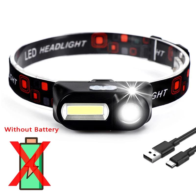 Lanterna LED com bateria recarregável, Farol de lanterna portátil, Farol de acampamento ao ar livre, 5 modos, 18650, USB - Image 1