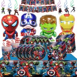 Super Herói Decorações De Aniversário, O Balão Vingador, Louça De Festa Descartável, Toalha De Mesa, Pratos, Copos, Bandeira, Presente - Image 1