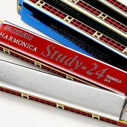 Harmonica profissional com caso, Tremolo, Suzuki boca órgão, gaita judeu harpa, instrumento de música, tecla C sintetizador, 24 buracos - Image 1