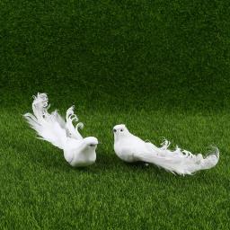 Aves brancas da espuma para a decoração, pena artificial, mini pássaros do ofício, ornamentos DIY - Image 5