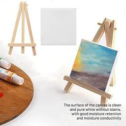 Mini telas esticadas com cavalete para crianças, pequenas telas de pintura, artesanato, 4x4 Polegada, pacote 16 - Image 4