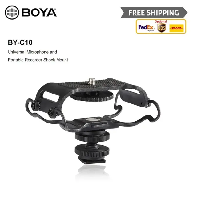 Acessório de Montagem para Microfone Boya BY-C10 Compatível com Zoom H4N/H5/H6 e Sony Tascam DR-40/DR-05