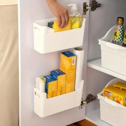 WORTHBUY-Multifuncional Wall-Mounted Armário De Plástico, Caixa De Armazenamento, Acessórios De Cozinha, Punch Free - Image 1
