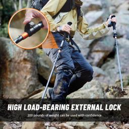 Naturehike bastões de trekking de 5 seções ao ar livre, bastões de caminhada telescópicos ultraleves ajustáveis para adultos, caminhadas, acampamento, 1 peça - Image 2