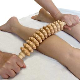 Massageador de fáscia corporal, alça antiderrapante, engrenagem ranhurada de madeira, braços, pernas, coxas, nádegas, rolo suave, massageador para relaxamento das costas - Image 1