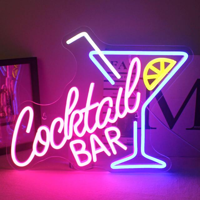 Placa de Neon LED para Bar: Decoração Moderna para Pub, Festa e Man Cave com Luz USB