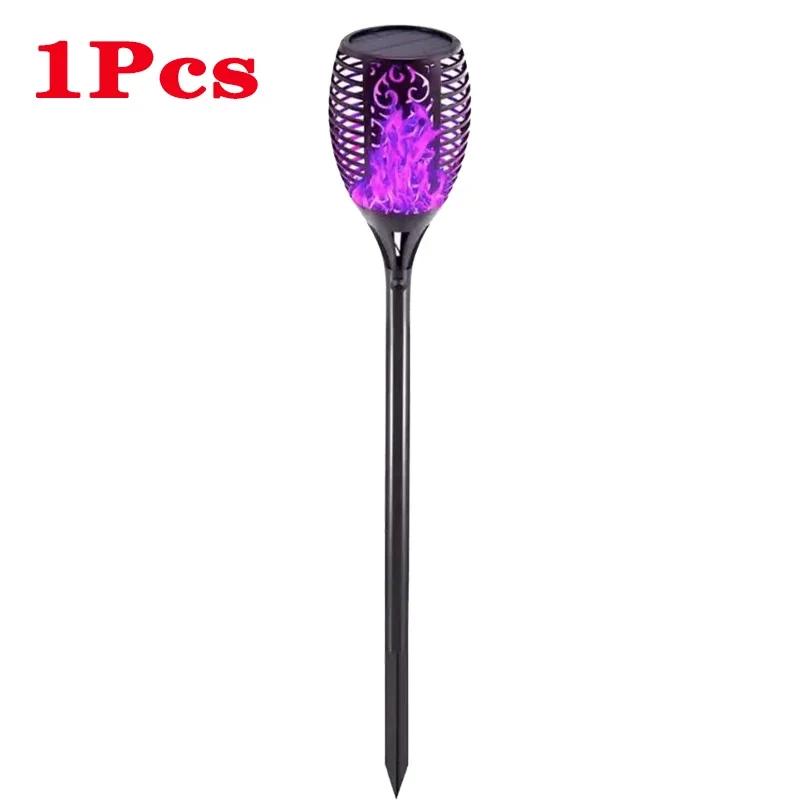 1/2/4/6/8 pces 12/96led solar chama tocha luzes cintilação luz à prova dwaterproof água jardim decoração gramado ao ar livre caminho quintal pátio lâmpadas - Image 1