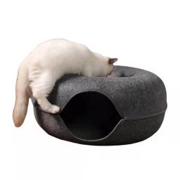 Brinquedo interativo para gatos de estimação, túnel, cama para gatos, uso duplo, interno, exercício, produtos para treinamento - Image 4