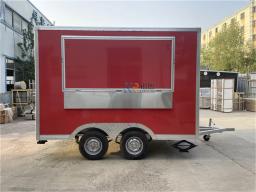 Reboque vermelho do alimento com equipamento da cozinha, customizável, exterior, cachorro quente, gelado, caminhão do fast food, 3m - Image 2