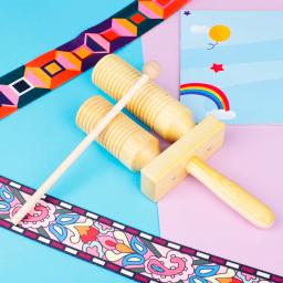 Orff instrumentos musicais clappers cilindro de som duplo de madeira alta e baixa clappers instrumentos de percussão brinquedos das crianças - Image 5