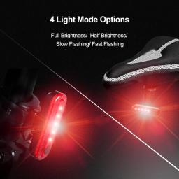 USB recarregável LED bicicleta cauda luz, bicicleta luz brilhante, lanterna de segurança, Estrada e Mountain Cycling, 4 opções de modo - Image 4