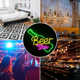USB Powered Beer Tempo LED Neon Sign, Loja, Bar, Restaurante, Hotel, Festa, Luz Decorativa, Quarto, Parede, Decoração da Cozinha, Luz Noturna - Image 3