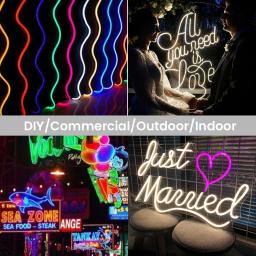 Impermeável LED Neon Strip Light, flexível Corda Luzes, lâmpada de silicone, decoração para casa com 2Pin Wire, 9 cores, 12V, 24V - Image 6