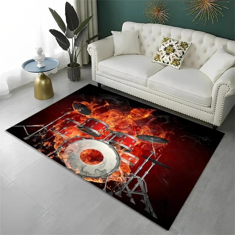 Tapetes de instrumentos musicais antiderrapantes, tapete de bateria para sala de estar, decoração de quarto, tapetes para casa, tapete lounge, capacho de cozinha - Image 1