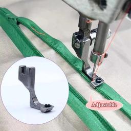 1/3 pçs ferramentas de costura de metal ajustável zíper invisível guia calcador pé máquina de costura industrial acessórios - Image 1