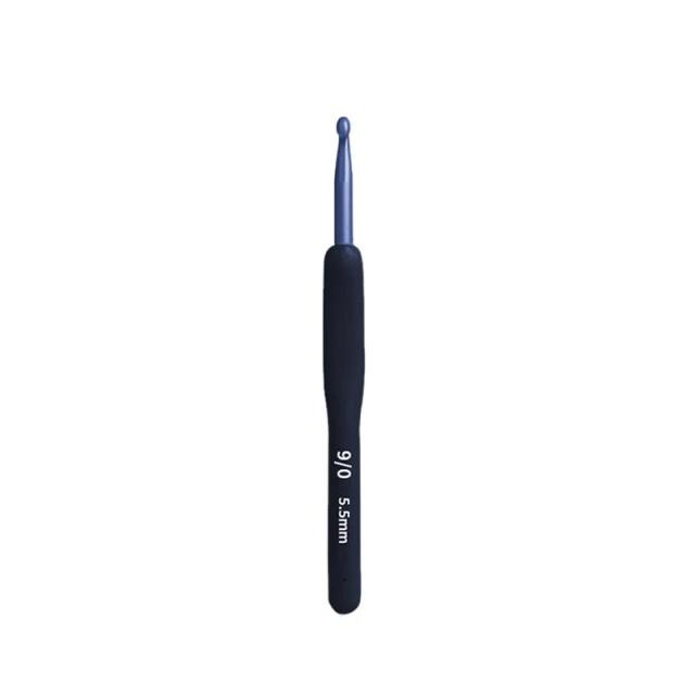 Conjunto de Ganchos de Crochê de Alumínio com Alças de Silicone Macio e Agulhas para Tricô, Ferramentas DIY em Azul, Tamanhos de 2mm a 6mm