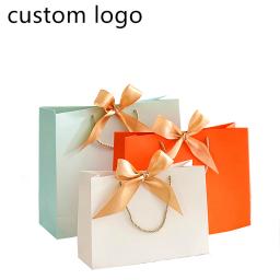Saco De Papel Caixas De Presente, Bolsa De Embalagem De Mercadorias, Personalizar Logotipo com Moldura, Fazer compras Sacos De Promoção, Embrulho De Presentes De Casamento - Image 1
