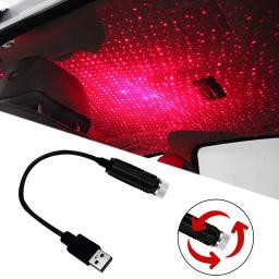 Carro ajustável telhado estrela luz noturna, projetor atmosfera, usb, led, interior, decorativo, dj, natal, 1pc - Image 1