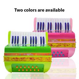 Mini acordeão com botão, instrumento musical para iniciantes, acordeão leve, material ABS e fivela, presente de Natal, 24 teclas, 12 graves - Image 2