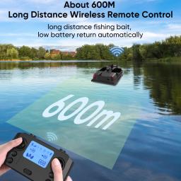 Barco alimentador de pesca de controle remoto sem fio, RC Bait Boat, Alimentador GPS, 1500 m, D20, 12000mAh, 5200mAh, 3 recipientes - Image 2