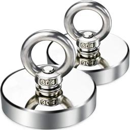 Ganchos magnéticos de pesca de neodímio super fortes, ímã resistente n52 com buraco escareado, ímãs de busca de salvamento - Image 1