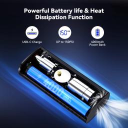 Lexin P4 Bomba de ar inteligente 4000mAh para motocicletas Inflador de pneus Barco de bicicleta com LED Digital e inflação de pressão predefinida - Image 6