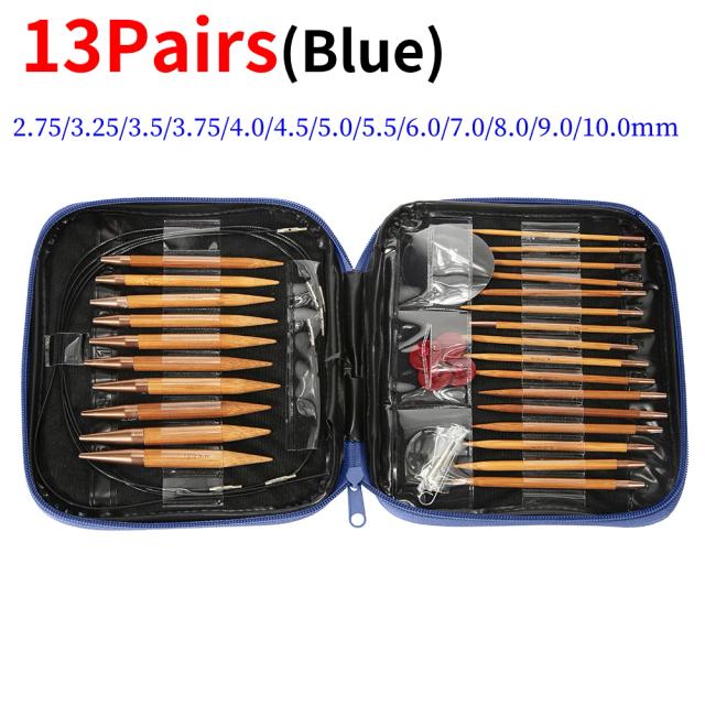 Kit Completo de Ferramentas para Tricô e Crochê: Agulhas Circulares de Bambu, Ganchos Intercambiáveis e Fio de Tecelagem