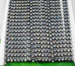 Ss16 tira de vidro cristalino ab 4mm, cores preto e branco, ajuste de plástico, decoração para fantasia, corrente com 1 jarda - Image 5